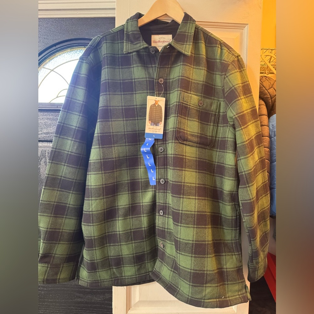 Green flannel Shacket